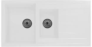 White glass kitchen sinks ukzn learn sitecore. Cooke Lewis Ising White Resin 1 5 Bowl Sink Drainer Diy At B Q