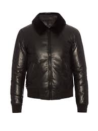 Fur Collar Padded Leather Bomber Jacket Alexander Mcqueen Matchesfashion Com Uk Mens Leather Bomber Jacket Leather Bomber Jacket Leather Flight Jacket