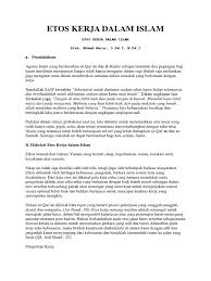 Maka bekerja untuk memperoleh harta dalam. Etos Kerja Dalam Islam