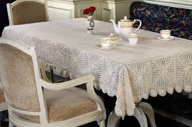 Handmade Crochet Tablecloth Pineeye Vintage Design Cotton Crochet Table Throw Natural And White Color Table Cloth Table Throw Table
