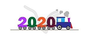 Congratulations on the New Year 2020. The train pulls t - vector ...