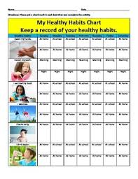 Healthy Habits Chart Worksheets Teaching Resources Tpt