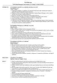 Enterprise Technical Support Resume Samples Velvet Jobs