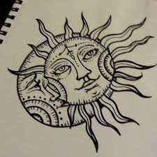 Sun Drawing Tattoo Moon Design Sun Drawing Moon Sun Tattoo Moon Tattoo