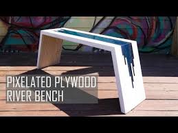 Diy Pixelated River Bench Plywood Epoxy Resin Rocklerplywoodchallenge Youtube Plywood Epoxy Resin Wood Epoxy