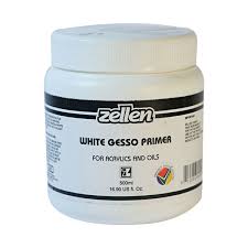 It is used in painting as a preparation for any number of substrates such as wood panels, canvas and sculpture as a base for paint and other materials that are applied over it. White Gesso Primer Zellen Array Artsavingsclub
