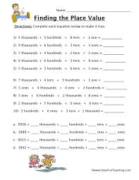 You may also like : Place Value Resources Have Fun Teaching 3rd Grade Math Worksheets 2nd Worksheet Of Challenging Problems For 1st Graders Counting Money Word Nursery Study Activity Pdf Free First Calamityjanetheshow