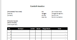 Invoice jasa lebih sederhana daripada invoice penjualan barang. Contoh Surat Invoice Sederhana Contoh Surat