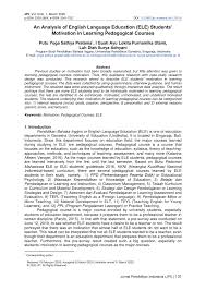 Halo mahasiswa undiksha, semoga dalam keadaan sehat selalu. Pdf An Analysis Of English Language Education Ele Students Motivation In Learning Pedagogical Courses