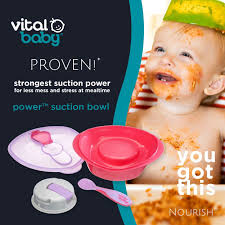 Vital Baby South Africa Less Mess And No Tears At Mealtimes Are Possible With The Vital Baby Nourish Power Suction Bowl With Powerful Super Suction The Vital Baby Nourish Power Suction