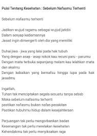 Puisi Tentang Kesehatan Brainly Co Id