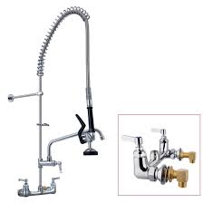 Kitchen faucets commercial solid brass single handle single lever pull down sprayer spring kitchen sink. Yg Pre Rinse Kitchen Sink Faucet Spray 8 203mm Center Wall Mounted Type Heavy Duty Construction 20 510mm R Kitchen Faucets Pull Down Commercial Sink Faucet
