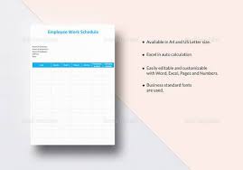 This site provides a work schedule template that can help those interested in this schedule to generate as many copies as possible in an easy and convenient way. Free 26 Samples Of Work Schedule Templates In Google Docs Google Sheets Excel Ms Word Pages Psd Pdf
