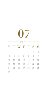 Monthly calendar for the month july in year 2017. Classy Golden July Calendar Clean Desenho Gold July Month Simple White Hd Mobile Wallpaper Peakpx