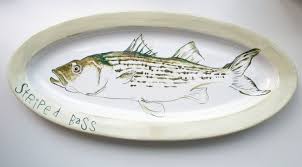 Maybe you would like to learn more about one of these? Hand Made Striped Bass Platter Green Fish Serving Tray Wall Art Kitchen Fathers Day By Jackie Maloney Studio Custommade Com