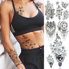 And then even the most intricate detail will be lost visually. Custom Half Sleeve Black Rose Temporary Tattoos For Women Girls Adult Peony Moon Lion Fake Tattoo Sticker Diy Arm Tattos Thighs Temporary Tattoos Aliexpress