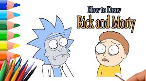 Rick And Morty Learn To Draw And Color Narrated Easy Step By Step Tu Easy Drawing Steps Drawings Learn To Draw