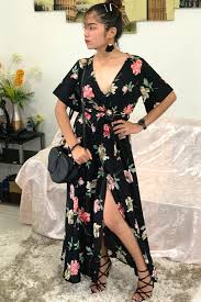 Long Black Floral Summer Dress Beautiful Floral Dress Summer Black Floral Summer Dress Summer Maxi Dress Floral