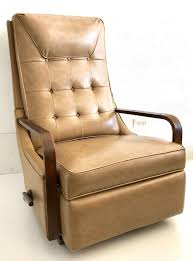 Vtg Mid Century Lazy Boy Recliner Chair Rocker Walnut Wood Tan Leather Mcm Lazyboy Midcenturymodern Rocker Recliner Chair Chair Lazy Boy Recliner