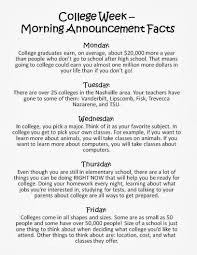 Elementary College Awareness Facts Morning Announcements The Responsive Counselor College Awareness College Awareness Week Morning Announcements