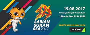 29 aug 2017 ☆ time: Larian Sukan Sea Putrajaya 19 August 2017 Fun Run Registration Fee 5km Rm50 15km Rm60 Register By 15 July 2017 Event Durian Runtuh