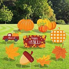 Pumpkin ghost pendant garland hanging indoor outdoor halloween party decoration. Fall Yard Signs With Stakes Autumn Pumpkin Yard Decorations Happy Harvest Outdoor Lawn Decor Maple