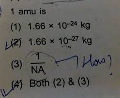 1 Amu Is Equal To 1 66 10 24 G