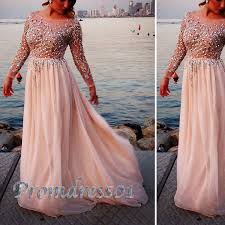 Long Prom Dress 2015 Cute Long Sleeves Round Neck Sparkly Sequins Floor Length Prom Dresses Long With Sleeves Prom Dresses With Sleeves Evening Dresses Prom