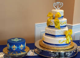 Choose what kind of royal blue wedding invitations you want based on type, orientation, size and shape. Royal Blue Yellow And White Wedding Cake With Grooms Cake Cakecentral Com