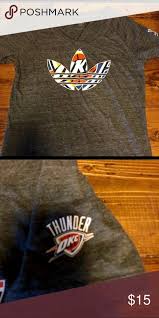 Adidas Women S Okc Thunder T Shirt Gray Large Adidas Women S Oklahoma City Thunder T Shirt Gray V Neck Size La Clothes Design Adidas Women Fashion Design