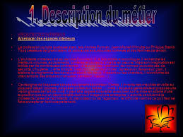 We did not find results for: Fiche Metier Description 2 Conditions De Travail 3 Avantages Ppt Video Online Telecharger