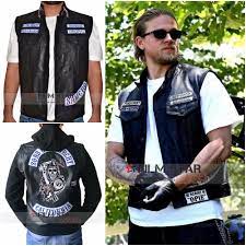 Charlie Hunnam Sons Of Anarchy Biker Leather Vest Film Star Look Biker Vest Leather Vest Biker Leather