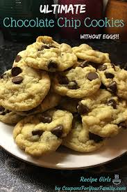 These are the best eggless chocolate chip cookies ever! Ultimate Chocolate Chip Cookies Without Eggs Recipe Recipe Eggless Chocolate Chip Cookies Chocolate Chip Cookies Ultimate Chocolate Chip Cookie