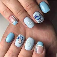 Cutest Baby Shower Nail Art Ideas For Would Be Mother In 2021 Baby Nail Art Baby Nails Baby Shower Nails