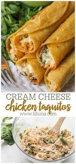 Best Chicken Taquitos Recipe Video Lil Luna Recipe Taquitos Recipe Recipes Cream Cheese Chicken