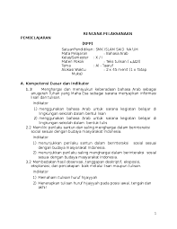 Mi ma'arif kadipaten mata pelajaran : Contoh Rpp Ma Bahasa Arab