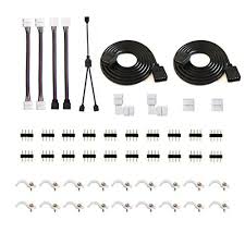 5050 4pin Led Strip Connector Kit With 2 Way Rgb Splitter Cable 6 6ft Rgb Extension Cable Strip To Rgb Cont Led Strip Lighting Led Strip Rgb Led Strip Lights