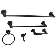 Moen hilliard brushed nickel towel bar 24 inch l metal. Oil Rubbed Bronze Bath Accessory Set Bathroom Hardware Towel Bar Bath Accessory Sets Home Garden