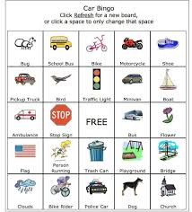 car bingo road trip bingo kids sensory games and play ideas