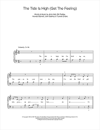 Detailed guide to strumming and picking how to read uke tabs reading chord diagrams. Blondie The Tide Is High Get The Feeling Sheet Music Pdf Notes Chords Pop Score 5 Finger Piano Download Printable Sku 104701