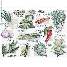 Broderie Point De Croix Les Aromates Royal Paris 6440 43 Sur La Maison Du Canevas Et De La Broderie Le Modello Punto Croce Ricamo A Punto Croce Punto Croce