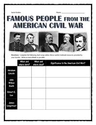 The unprecedented violence of battles such as shiloh, antietam, stones river, and gettysburg shocked the human cost of the civil war was beyond anybody's expectations. People Of The Civil War Worksheets Teaching Resources Tpt