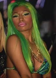 Nicki Minaj Shown With Neon Green Hair In Beez In The Trap Video Neon Green Hair Bob Lace Front Wigs Green Wig