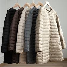 2020 Womens Light Down Jacket Autumn Winter Long Large Size Round Neck Snap Button Long Sleeve Jacket Warm Coat Lady Soft Outerwear T200831 From Tai03 33 45 Dhgate Com