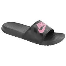 The nike benassi jdi slide delivers lightweight comfort in a classic design. New Nike Benassi Jdi Black Pink Womens Sandal 343881 061 Slip On New No Box Ebay