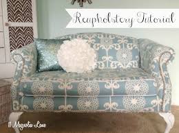 Slipcovers can be made from cotton, wool, polyester, spandex and linen — almost any fabric or blend. Reupholstery 101 My Thrift Store Loveseat Redo Part 2 Tutorial 11 Magnolia Lane