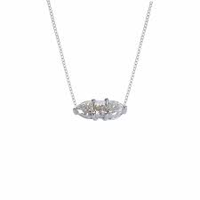 3 stone gold necklace • 3 stone diamond necklace • trio diamond necklace • gold layering necklace • horizontal diamond • gift for her brambleandthicketco 5 out of 5 stars (23) $ 19.99. Three Fancy Diamond Horizontal Necklace Ri Noor Wolf Badger
