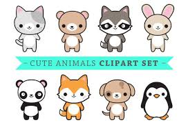 premium vector clipart cute animals kawaii animals cute etsy schattige tekeningen schattige dieren kawaii