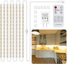Adhesive backing for easy installation. Buy 8 Pcs Under Cabinet Lighting Kit Stick On Lights Flexible Led Strip Lights With Rf Remote And Ul Listed Power Adapter For Kitchen Cabinets Shelf Desk Counter Corner 2700k Warm White