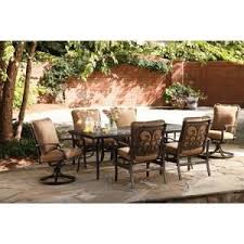 Messina 7 Piece Patio Dining Set With Cocoa Cushions Fg Mn7pcds Cc At The Home Depot 1699 00 Patio Dining Set Patio Furniture Dining Set Patio